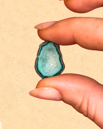 Green geode stone
