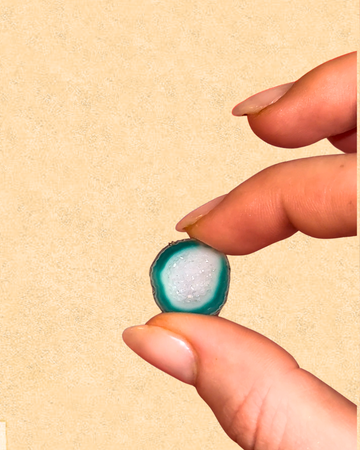 Green geode stone