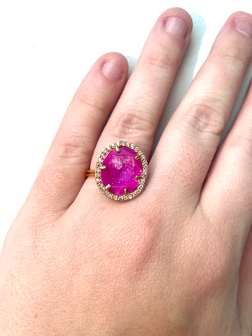Bright pink druzy