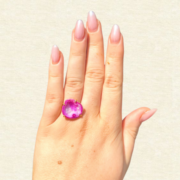 Bright pink geodes