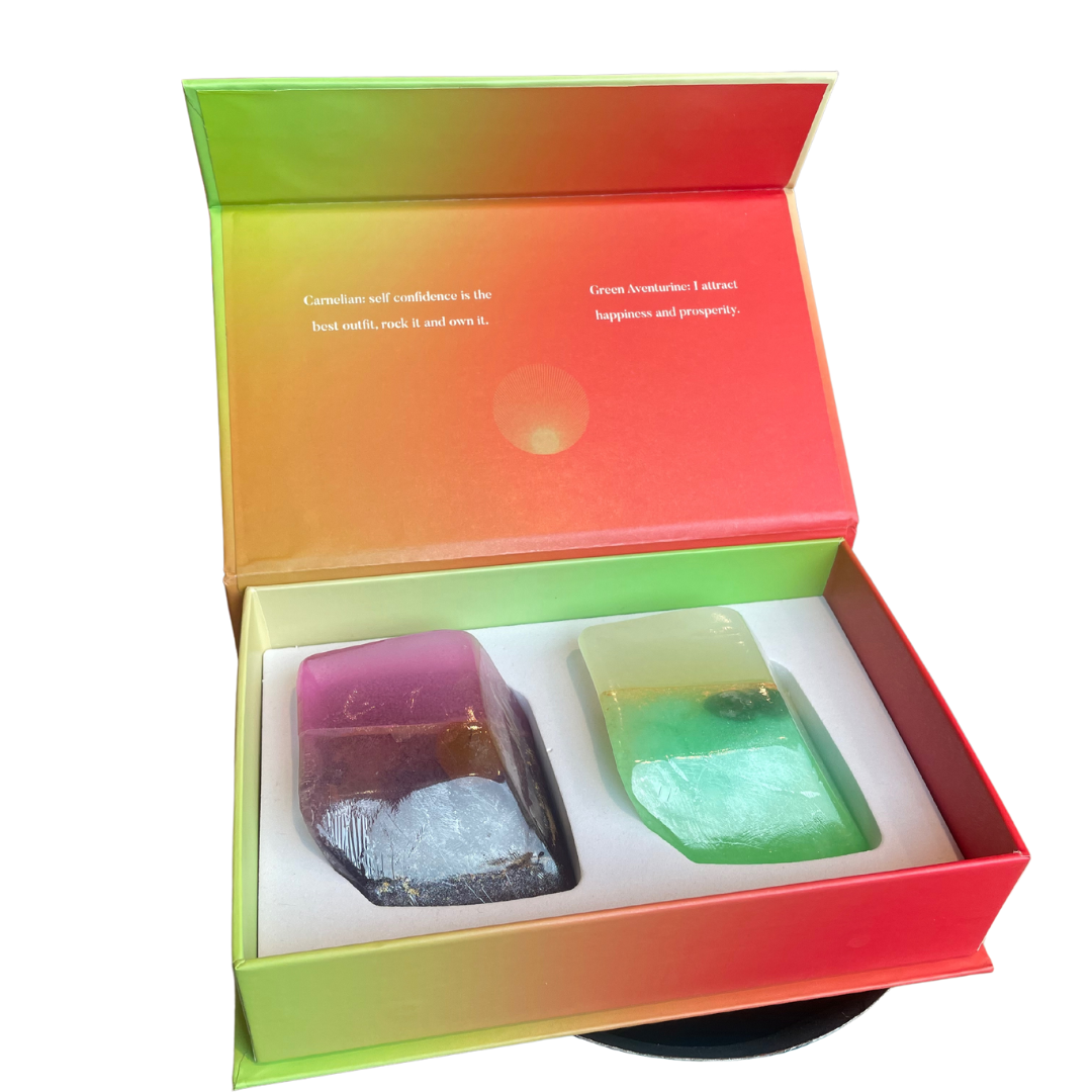 CADEAUTIP! Gift set kristalzepen - Carneool & Groene Aventurijn