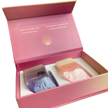 CADEAUTIP! Gift set kristalzepen - Amethyst & Roze Quartz