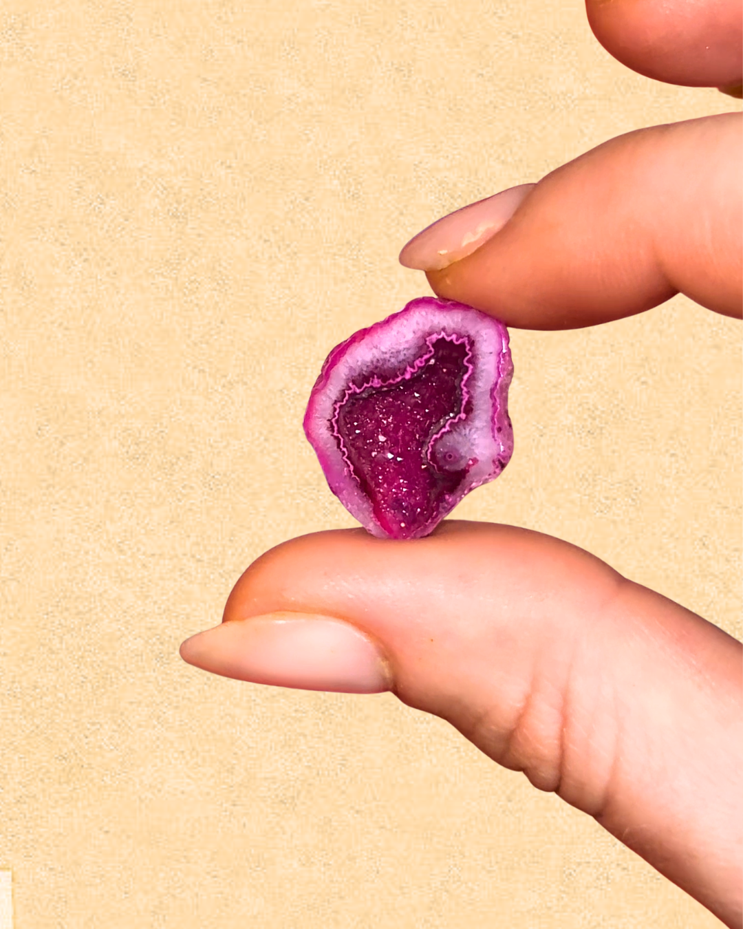 Pink geode stone