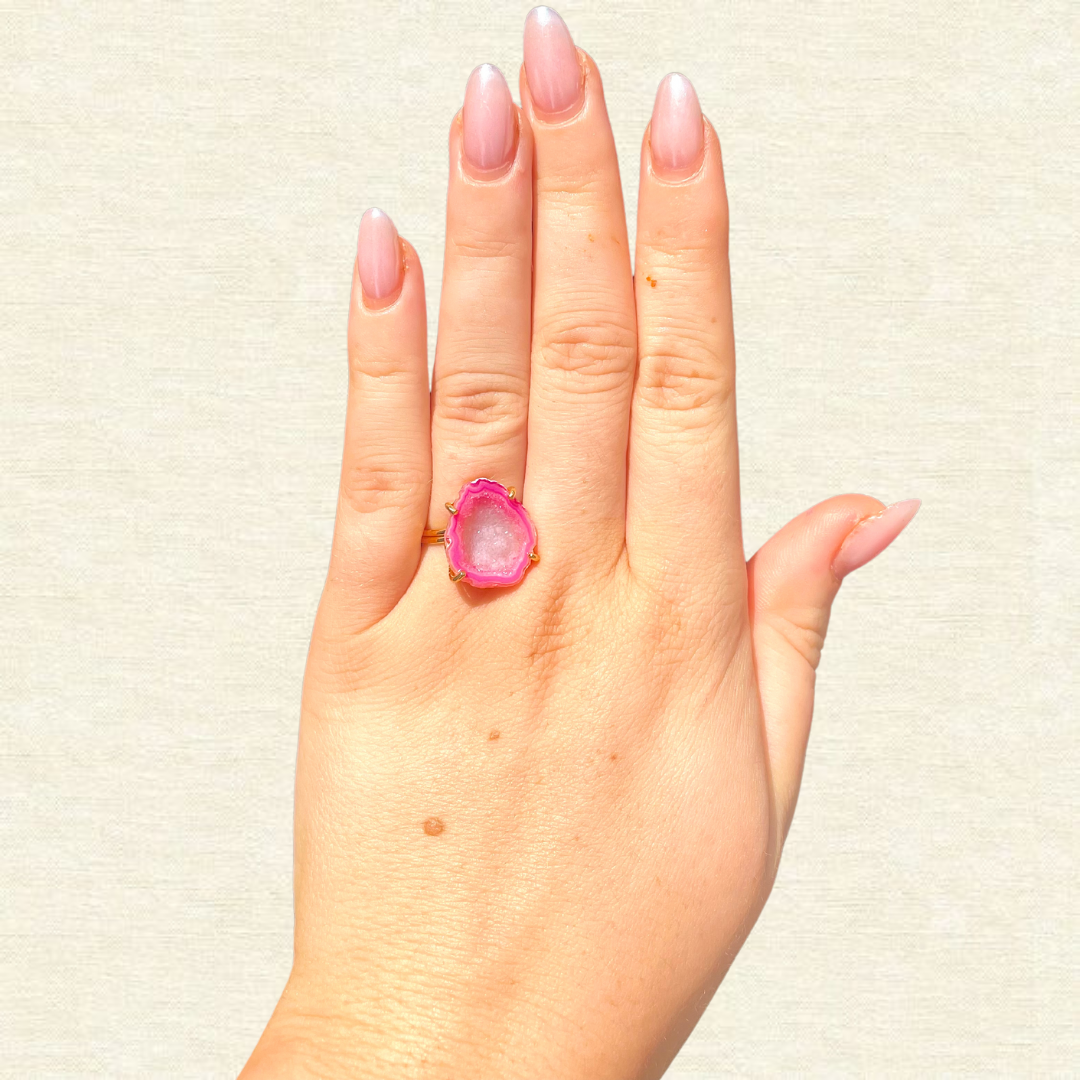 Bright pink geodes