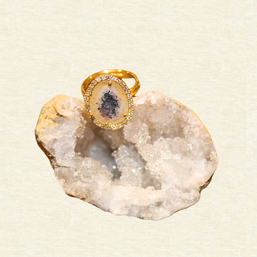 Diamond ring - Beige/Dark