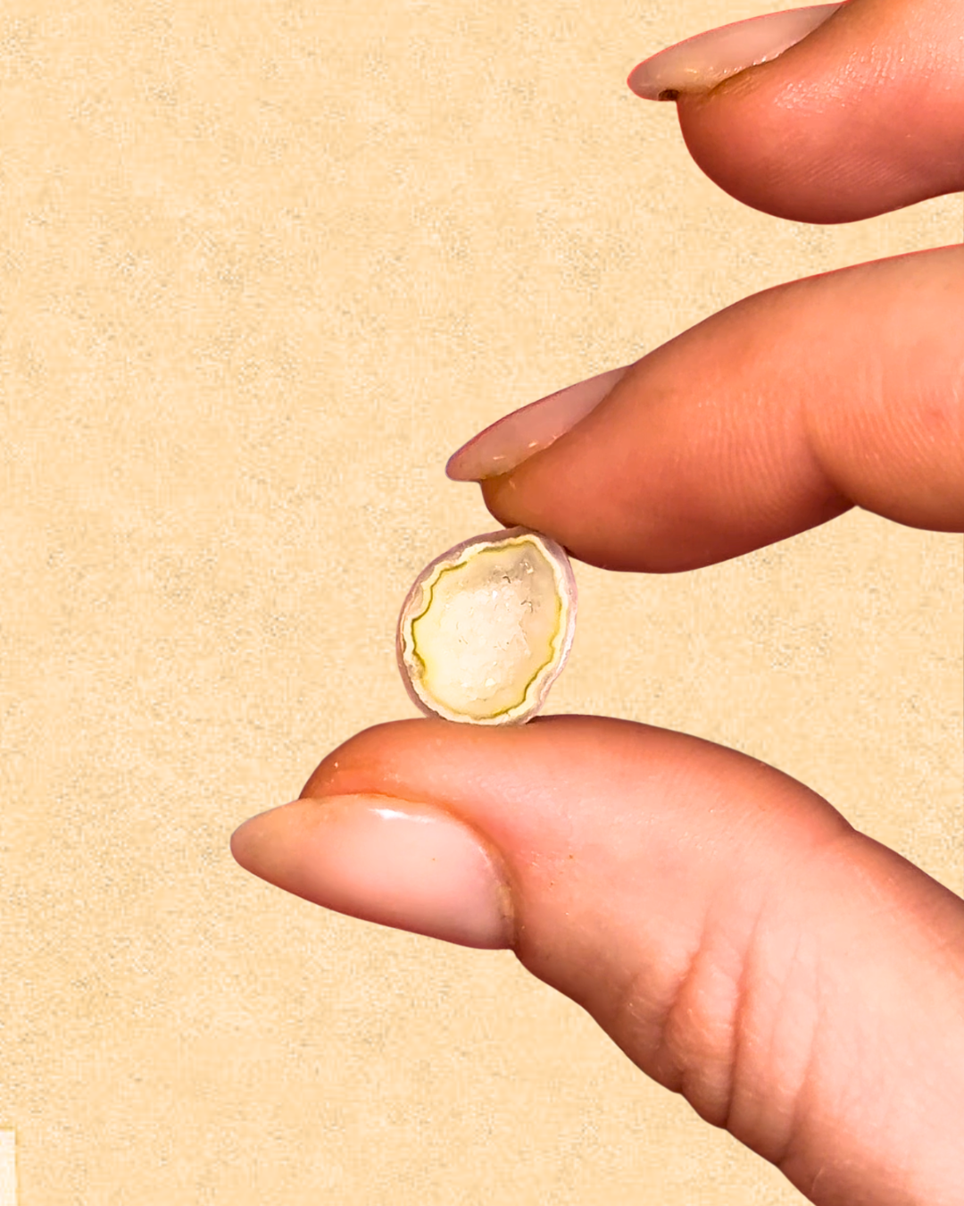 Beige geode stone