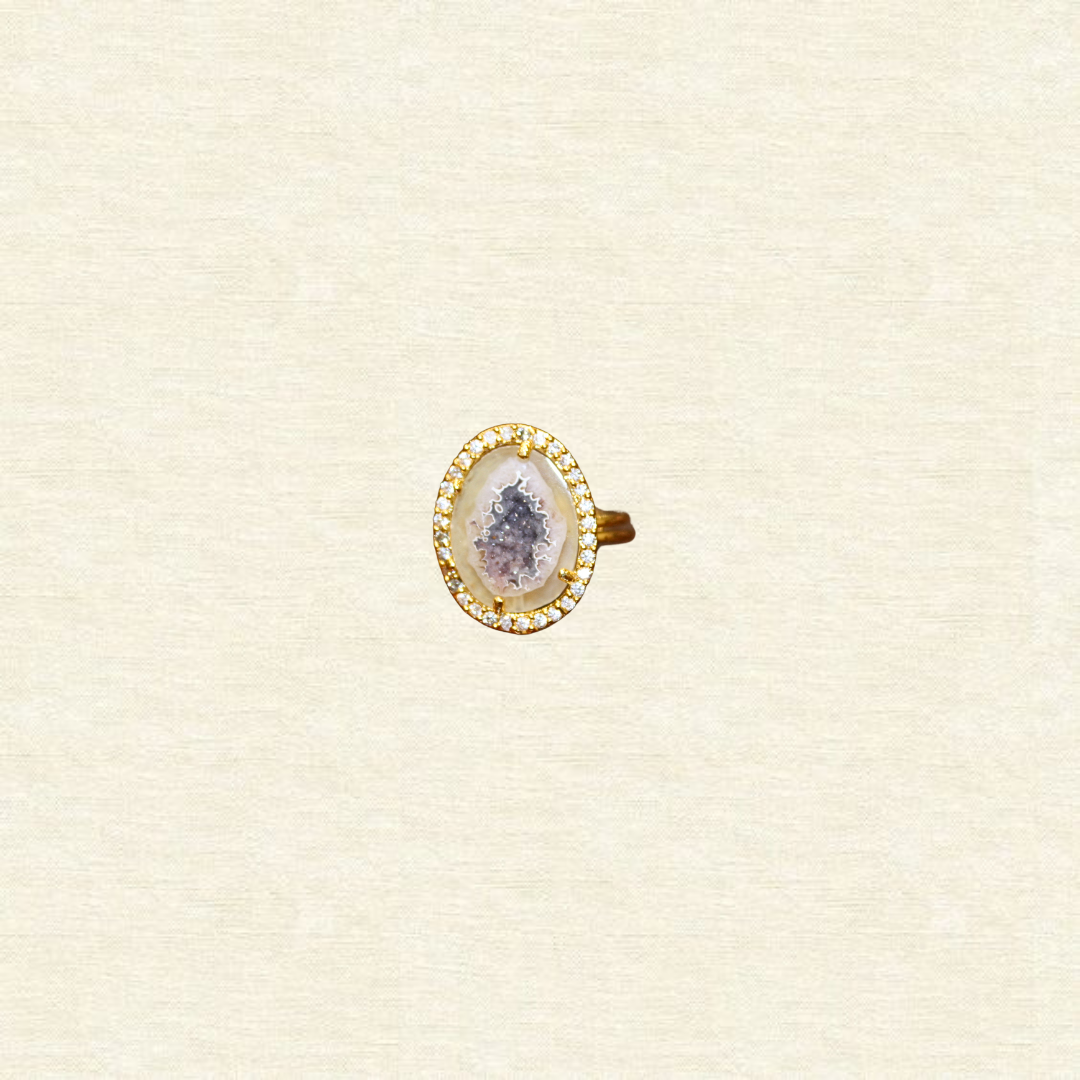 Diamond ring - Beige/Dark