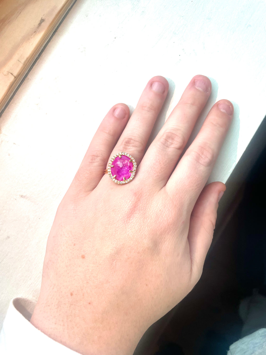 Bright pink druzy