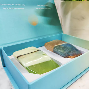 CADEAUTIP! Gift set kristalzepen - Aquamarijn & Opaal